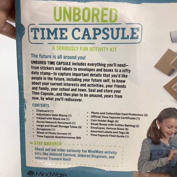 Unbored TIME CAPSULE A Seriously Fun Activity‎ Kit MindWare Ages 8+ Sealed NEW - Picture 4 of 5